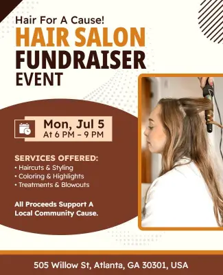 Hair Salon Fundraiser Event Flyer Template