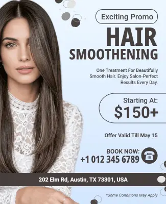 Hair Smoothening Treatment Promotion Poster Template