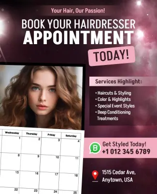 Hairdresser Appointment Booking Service Flyer Template