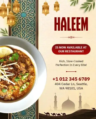 Haleem Special Restaurant Promotion Flyer Template