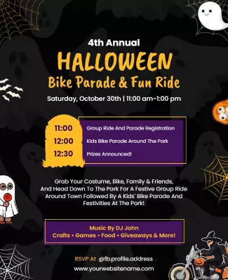 Halloween Bike Parade and Fun Ride Flyer Template