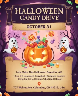 Halloween Candy Drive Event Flyer Template