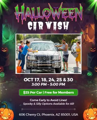 Halloween Car Wash Event Flyer Template