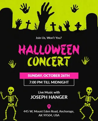 Halloween Concert Event Flyer Template