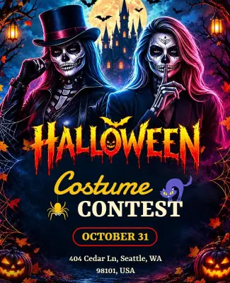 Halloween Costume Contest Event Poster Template