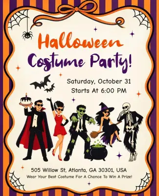 Halloween Costume Party Celebration Poster Template