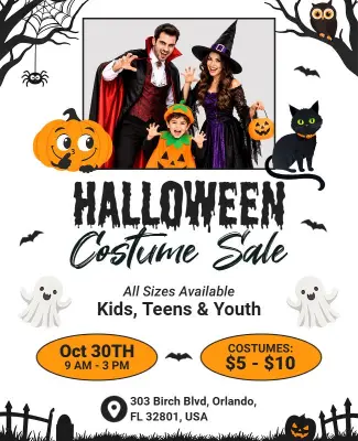 Halloween Costume Sale Flyer Template