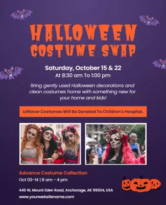 Halloween Costume Swap Event Flyer Template