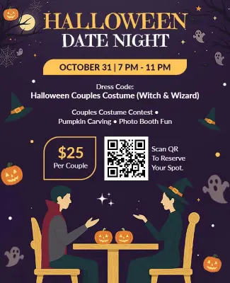 Halloween Date Night Event Flyer Template