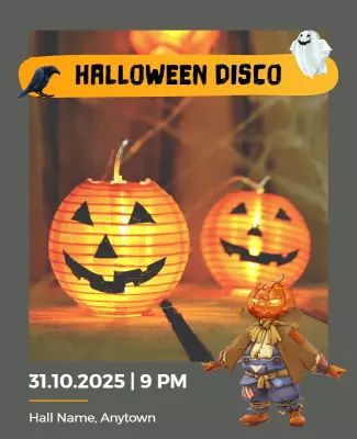 Halloween Disco Party Flyer Template