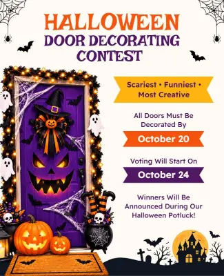Halloween Door Decorating Contest Flyer Template