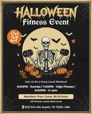 Halloween Fitness Event Flyer Template