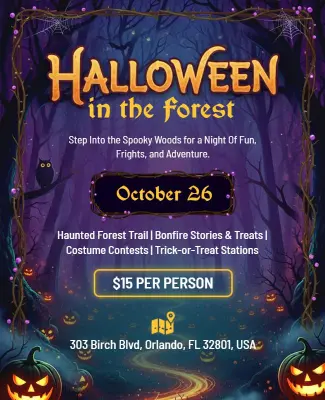 Halloween Forest Adventure Flyer Template