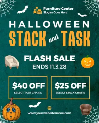 Halloween Furniture Sale Discount Flyer Template
