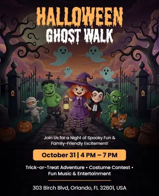 Halloween Ghost Walk Event Flyer Template