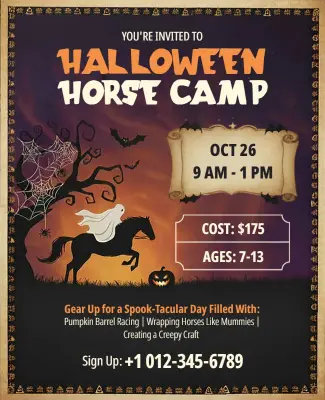 Halloween Horse Camp Event Flyer Template