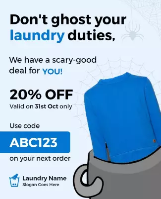 Halloween Laundry Discount Promotion Flyer Template
