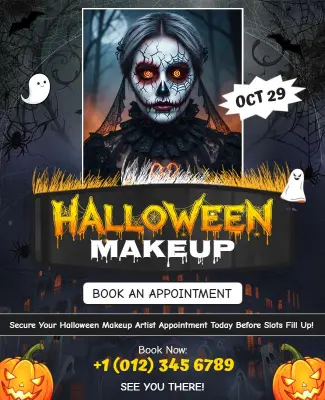 Halloween Makeup Appointment Promotion Flyer Template