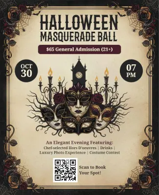 Halloween Masquerade Ball Event Flyer Template