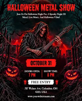 Halloween Metal Music Show Flyer Template