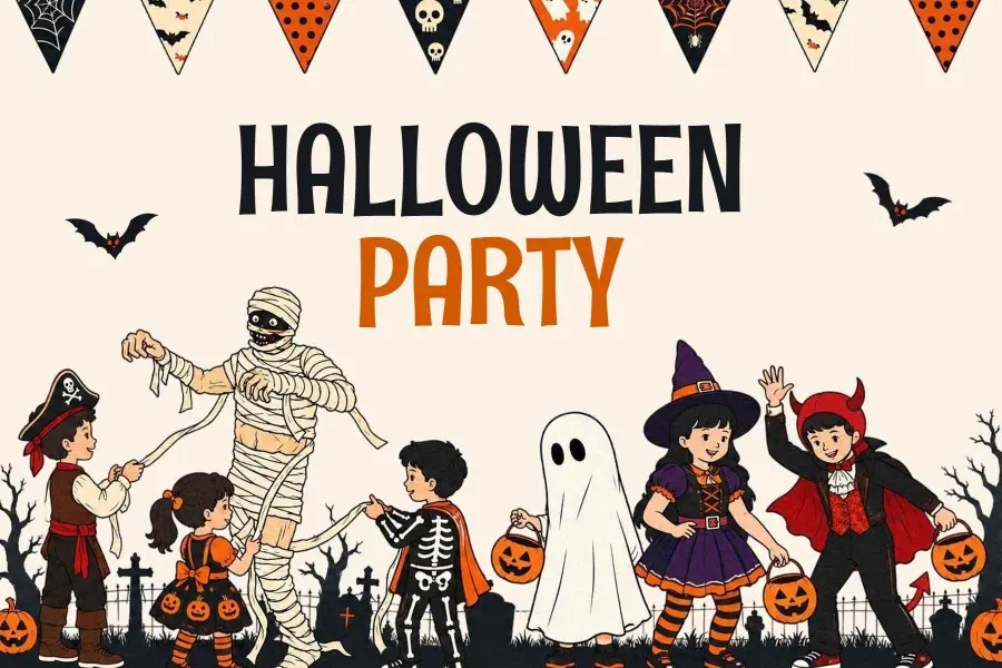 Halloween Party Event Postcard Template