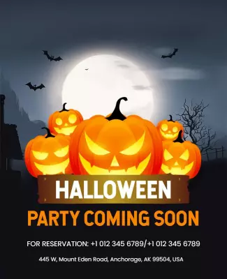 Halloween Pumpkin Party Announcement Flyer Template