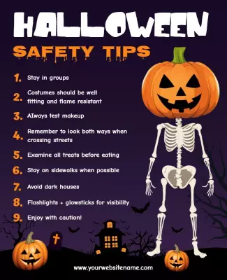 Halloween Safety Tips Educational Flyer Template