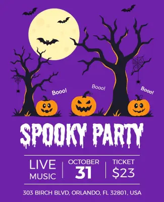 Halloween Spooky Party Event Poster Template