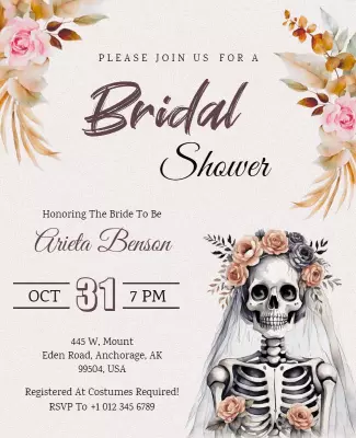 Halloween Themed Bridal Shower Flyer Template