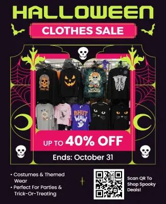 Halloween Themed Clothing Sale Flyer Template