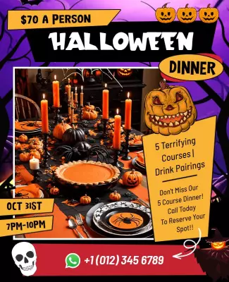 Halloween Themed Dinner Event Flyer Template