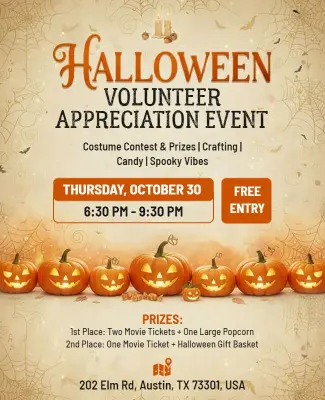 Halloween Volunteer Appreciation Event Flyer Template