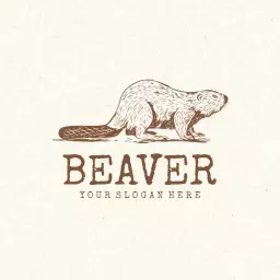 Hand-drawn Beaver Design Emphasizing Nature and Fun Logo Template