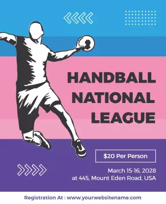 National League Handball Flyer Template