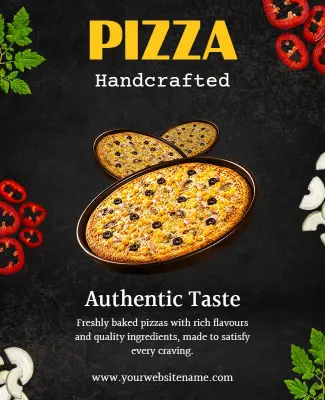 Handcrafted Authentic Pizza Advertisement Poster Template