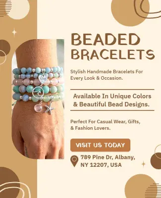 Handmade Beaded Bracelets Promotional Poster Template