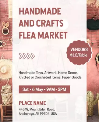 Handmade Crafts Flea Market Event Flyer Template