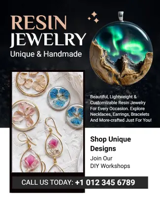 Handmade Resin Jewelry Promotion Flyer Template