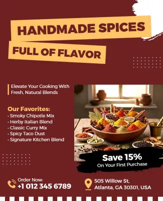 Handmade Spice Blends Promotion Flyer Template