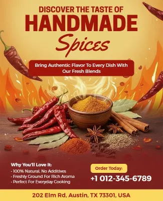 Handmade Spices Promotion Flyer Template