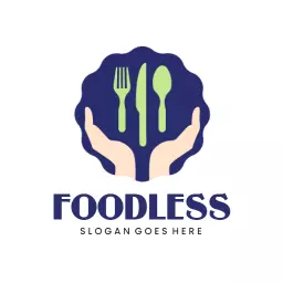 Hands Holding Cutlery Symbolizing Foodless Lifestyle Logo Template