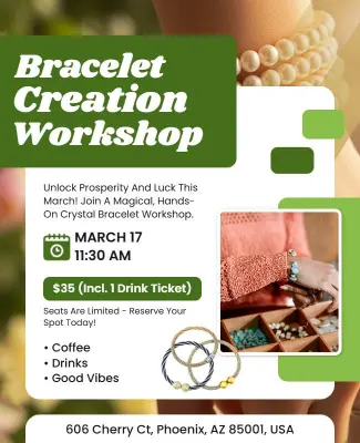 Hands-on Bracelet Creation Workshop Flyer Template