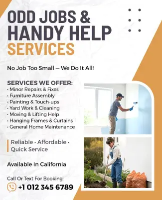 Handyman and Odd Jobs Assistance Flyer Template