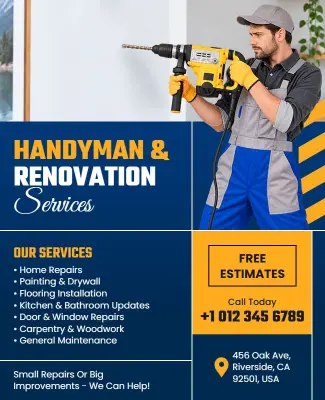 Handyman and Renovation Services Flyer Template