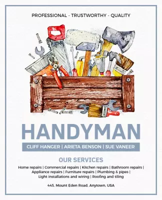 Handyman Services and Repairs Flyer Template
