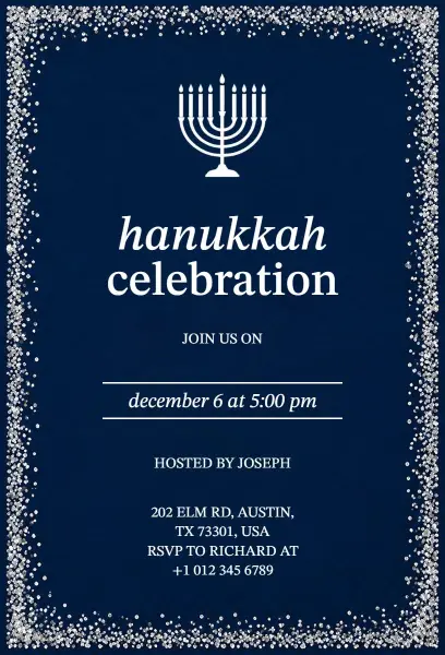 Hanukkah Celebration Ceremony Invitation Template