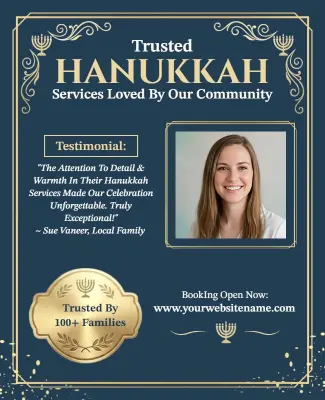 Hanukkah Celebration Services Testimonial Flyer Template