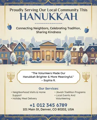 Hanukkah Community Celebration Services Flyer Template