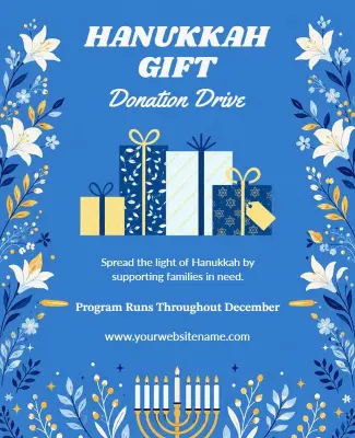 Hanukkah Gift Donation Drive Poster Template