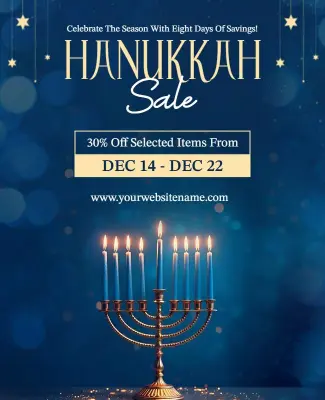 Hanukkah Holiday Sale Promotion Flyer Template